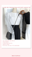 Load image into Gallery viewer, Claire See-Through Polka Dot Puffy Sleeve Top