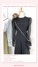 Load image into Gallery viewer, Claire See-Through Polka Dot Puffy Sleeve Top