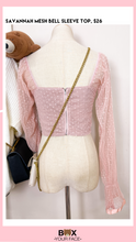 Load image into Gallery viewer, Savannah Mesh Bell Sleeve Top