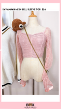 Load image into Gallery viewer, Savannah Mesh Bell Sleeve Top