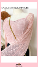 Load image into Gallery viewer, Savannah Mesh Bell Sleeve Top