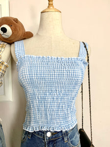 Adela Checkered/Stripe Top