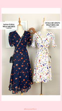 Load image into Gallery viewer, Sasha Flora Wrapped Midi Dress
