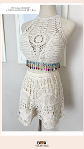 Tatiana Crochet Matching Three-Piece Set