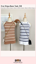 Load image into Gallery viewer, Evie Stripe Basic Tank
