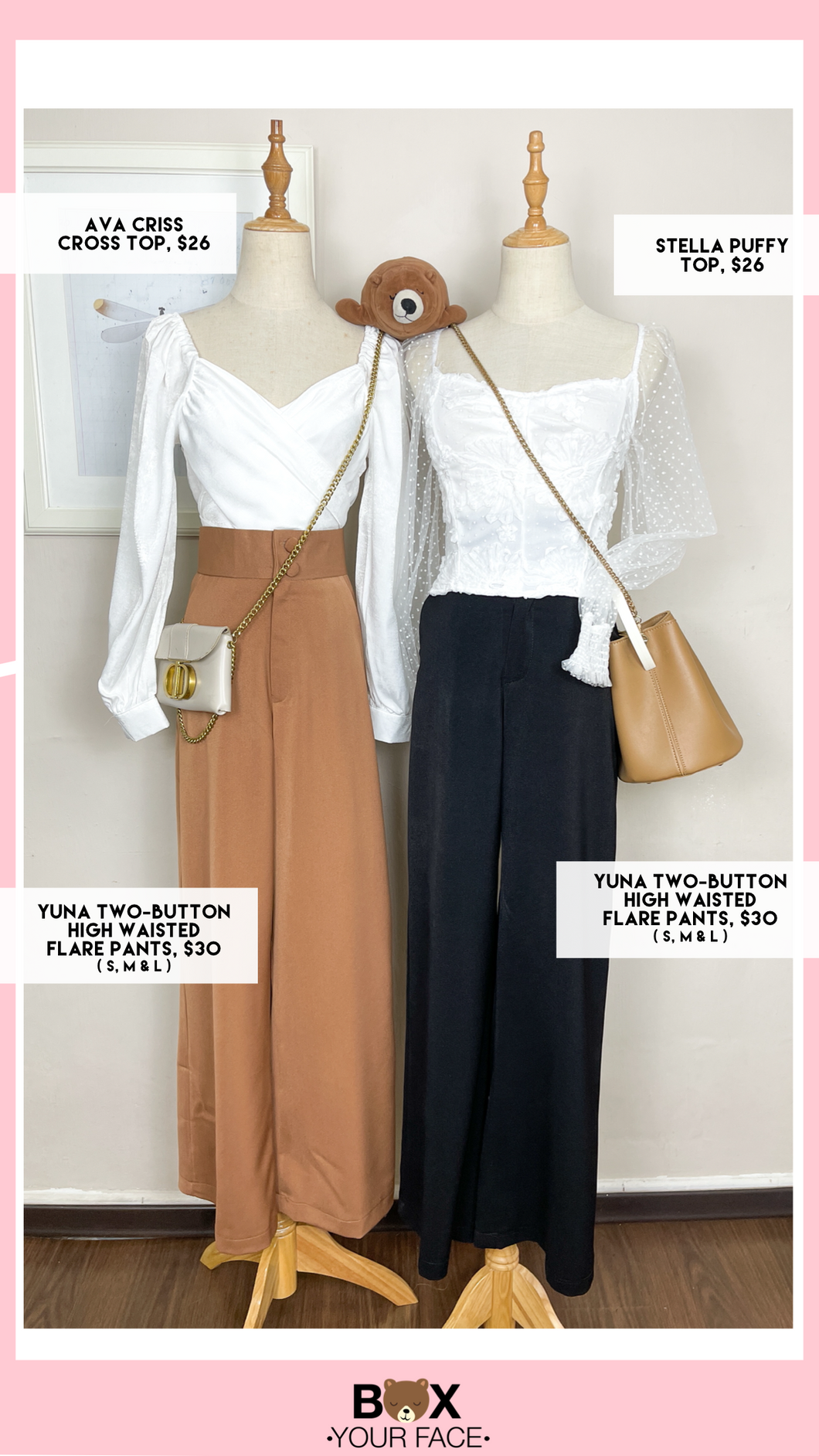 Yuna Two-Button High Waisted Flare Pants