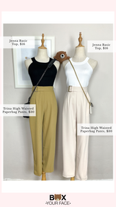 Trina High Waisted Paperbag Pants