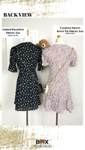 Load image into Gallery viewer, Amber Black Floral Wrapped Dress
