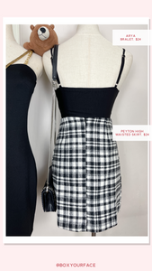 Peyton High Waisted Checkered Skirt