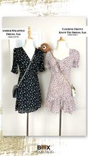 Load image into Gallery viewer, Amber Black Floral Wrapped Dress
