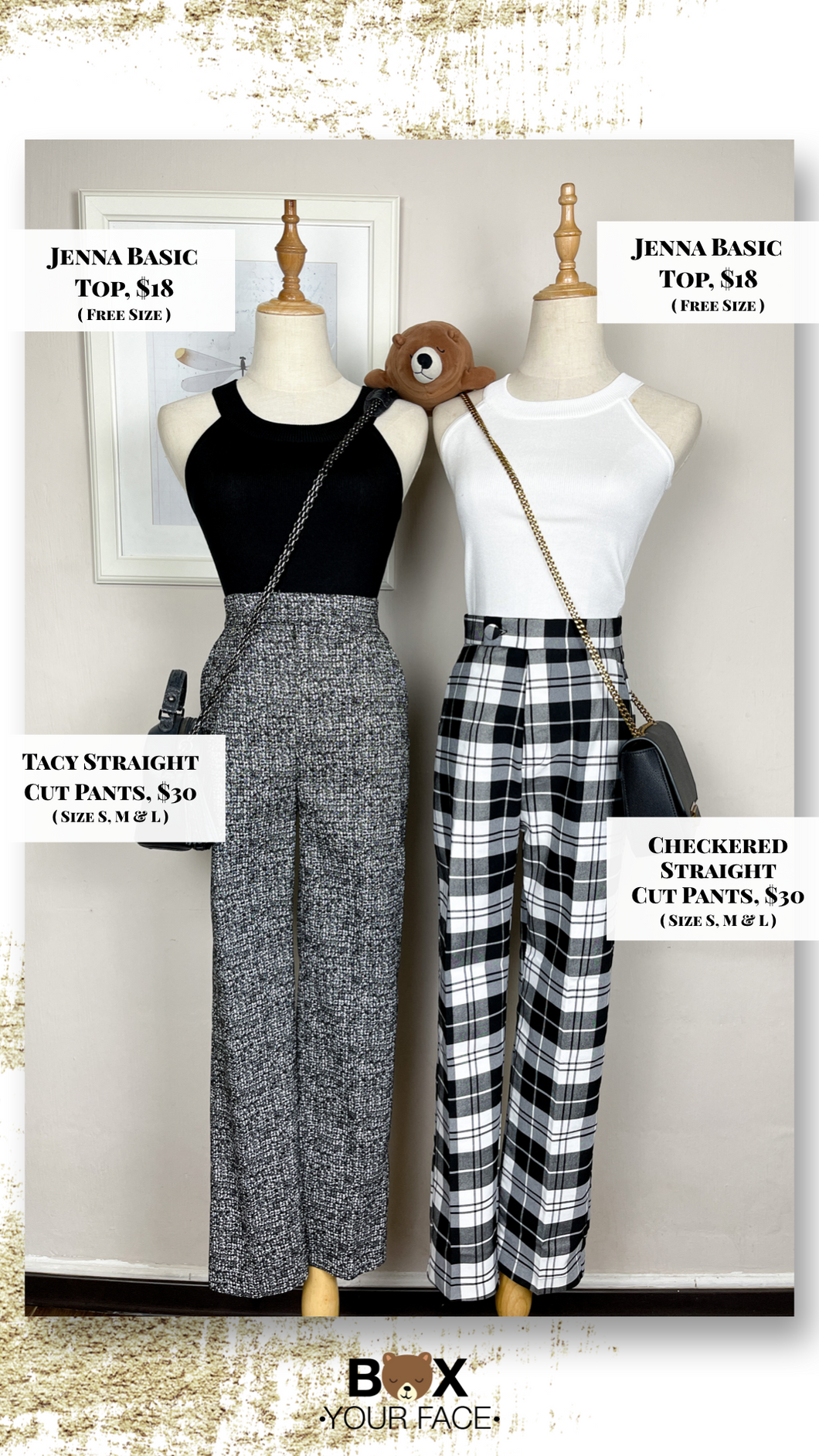 Checkered Straight Cut Pants
